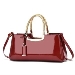 Red and Gold Clutch with Elegant Accents